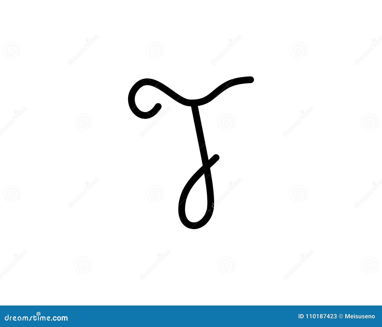 T letter signature logo stock vector. Illustration of drawing - 110187423