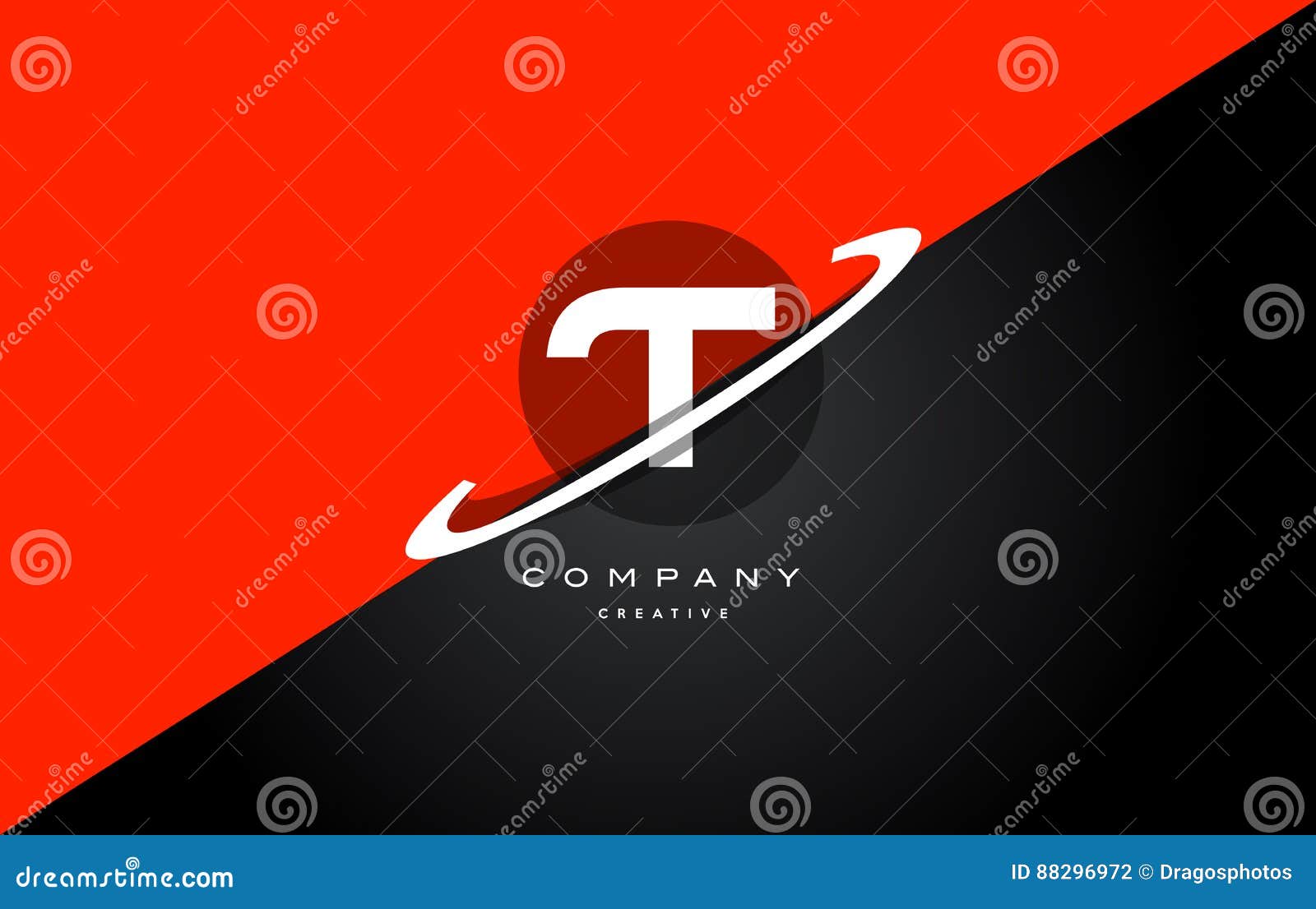 T Red Black Technology Alphabet Company Letter Logo Icon Stock Vector ...