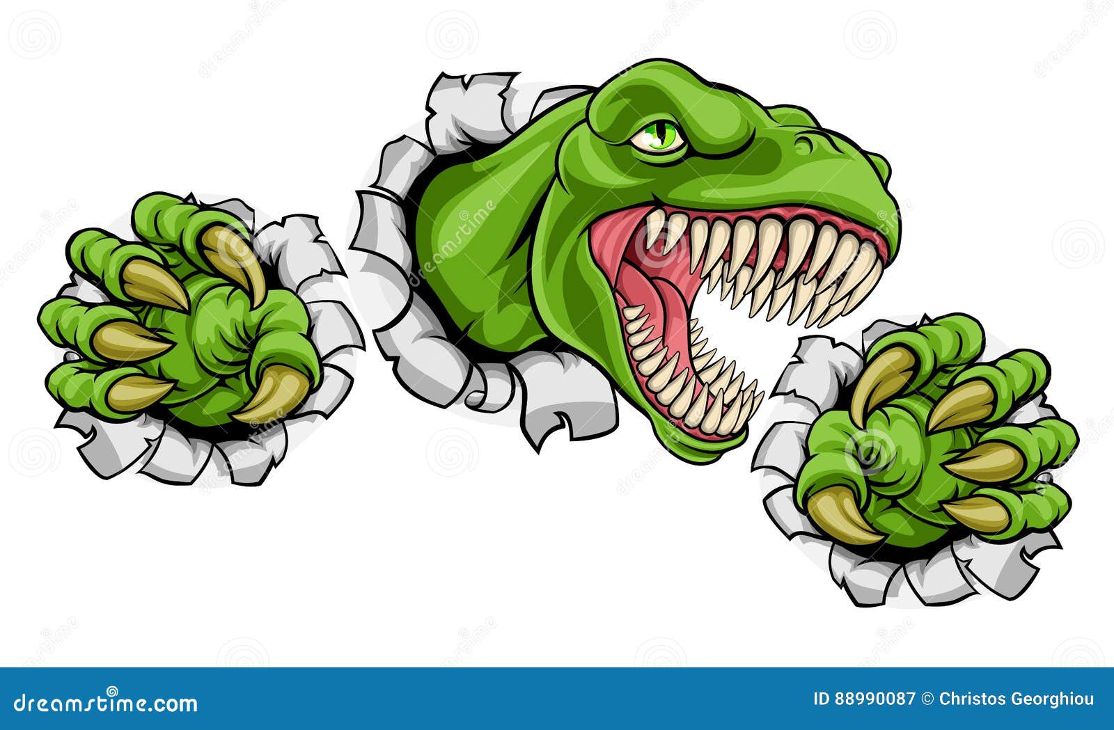 Desenhos animados tiranossauro rex rugindo