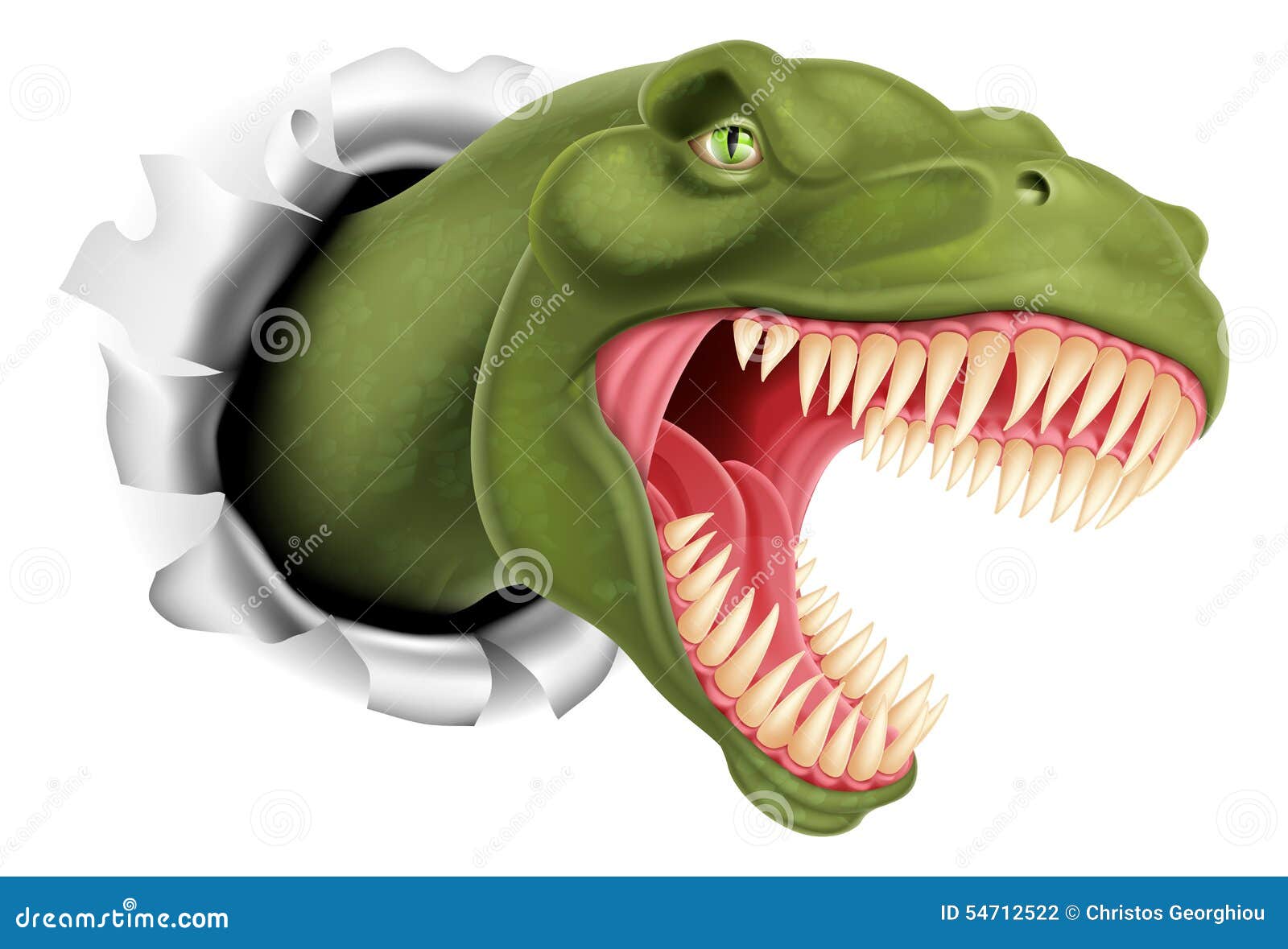 T Rex Dinosaur Ripping through a Wall Stock Vector - Illustration of  dinosaurs, head: 54712522