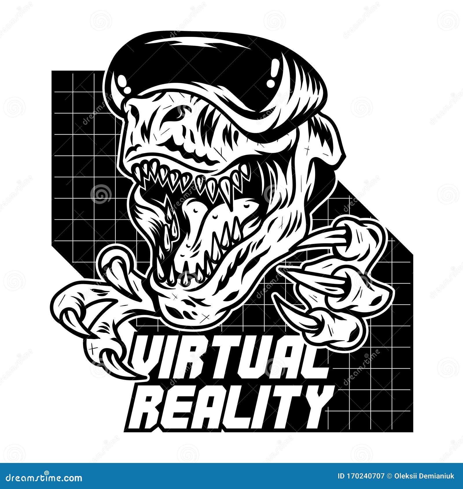 T Rex Dinosaurio Gamer Virtual Arcade Ilustración del Vector - Ilustración  de dispositivo, insignia: 170240707