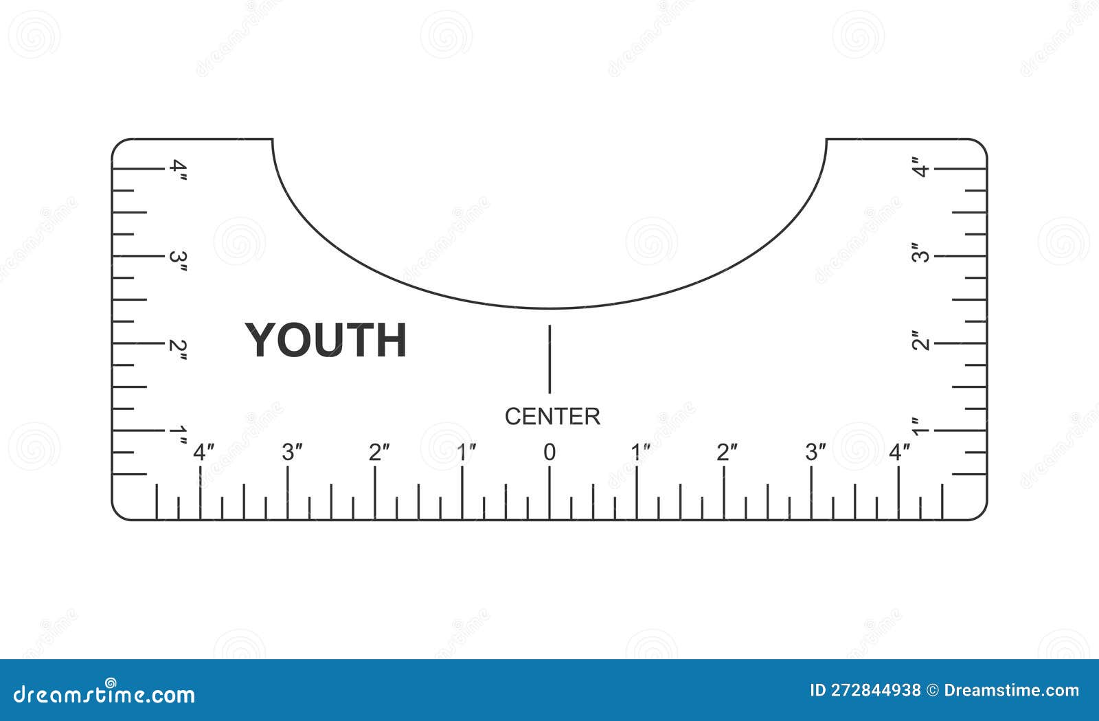 T Shirt Alignment Guide. Youth Size Template. Ruler for Centering