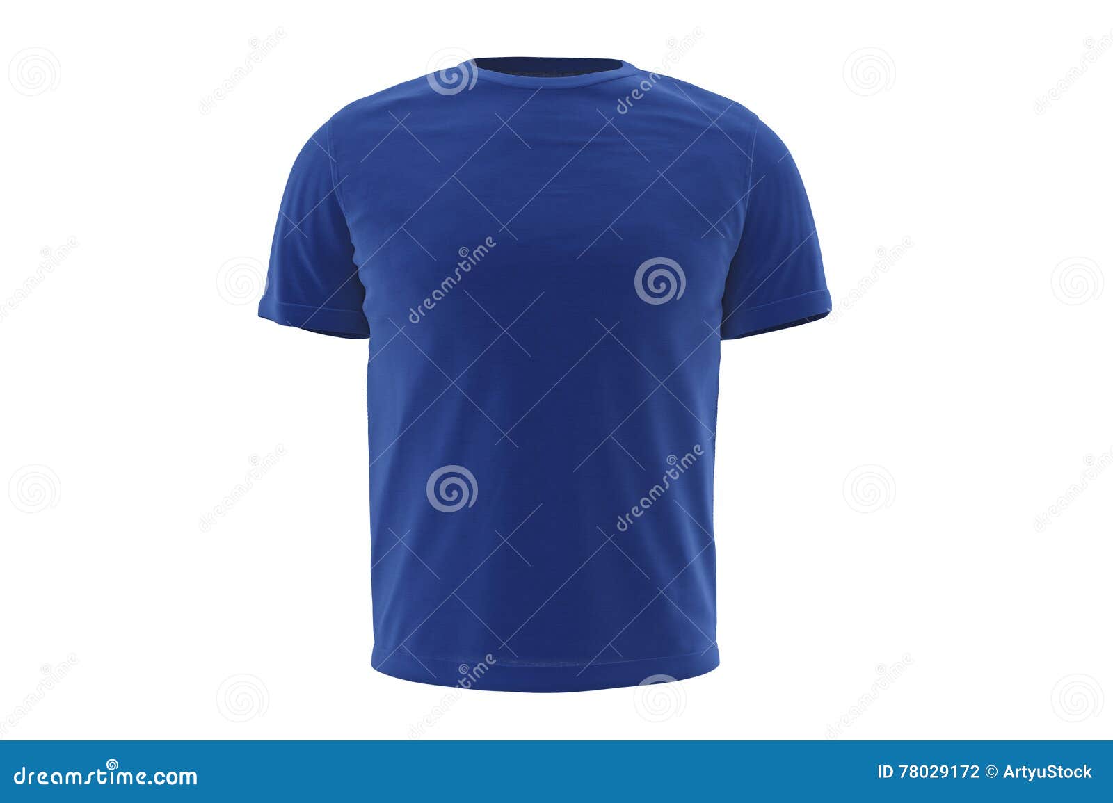 T-shirt Blue Wear, Front View Stock Illustration - Illustration of ...