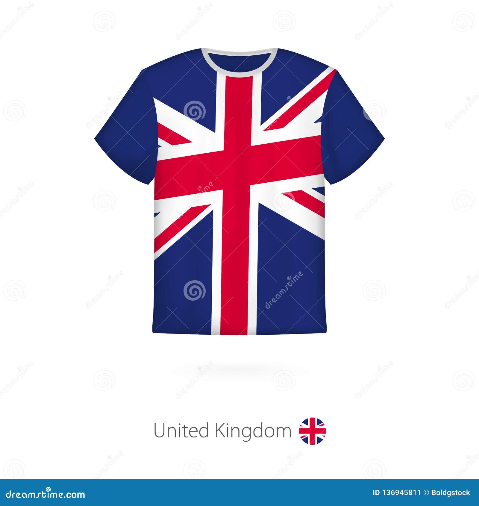 T-shirt Design with Flag of United Kingdom Stock Vector - Illustration ...