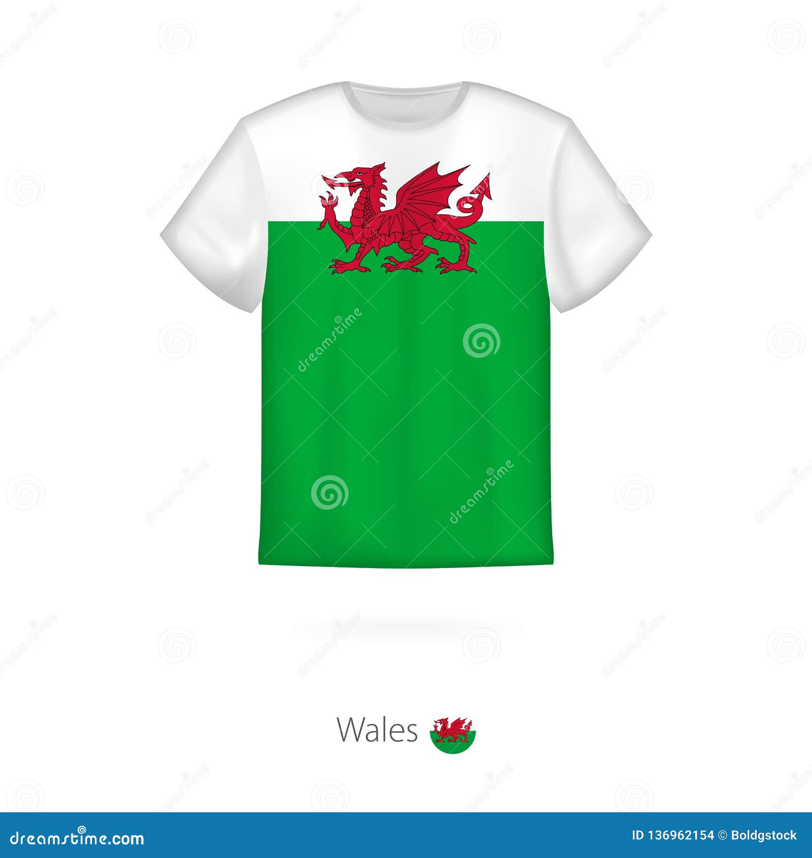 Tshirt Design with Flag of Wales Stock Vector Illustration of apparel, shirt 136962154