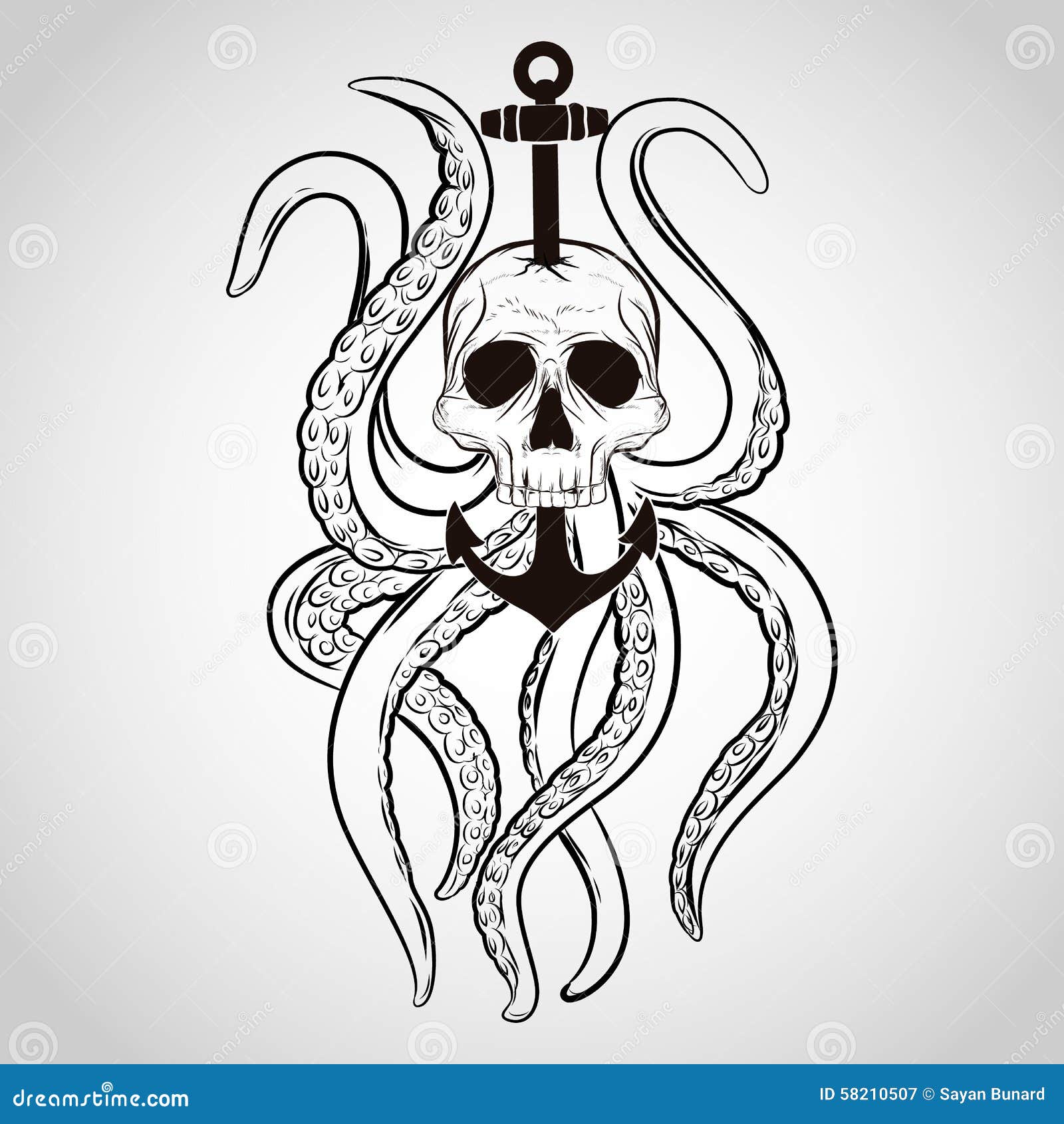 Octopus Skull temporary tattoo  Tattooed Now 