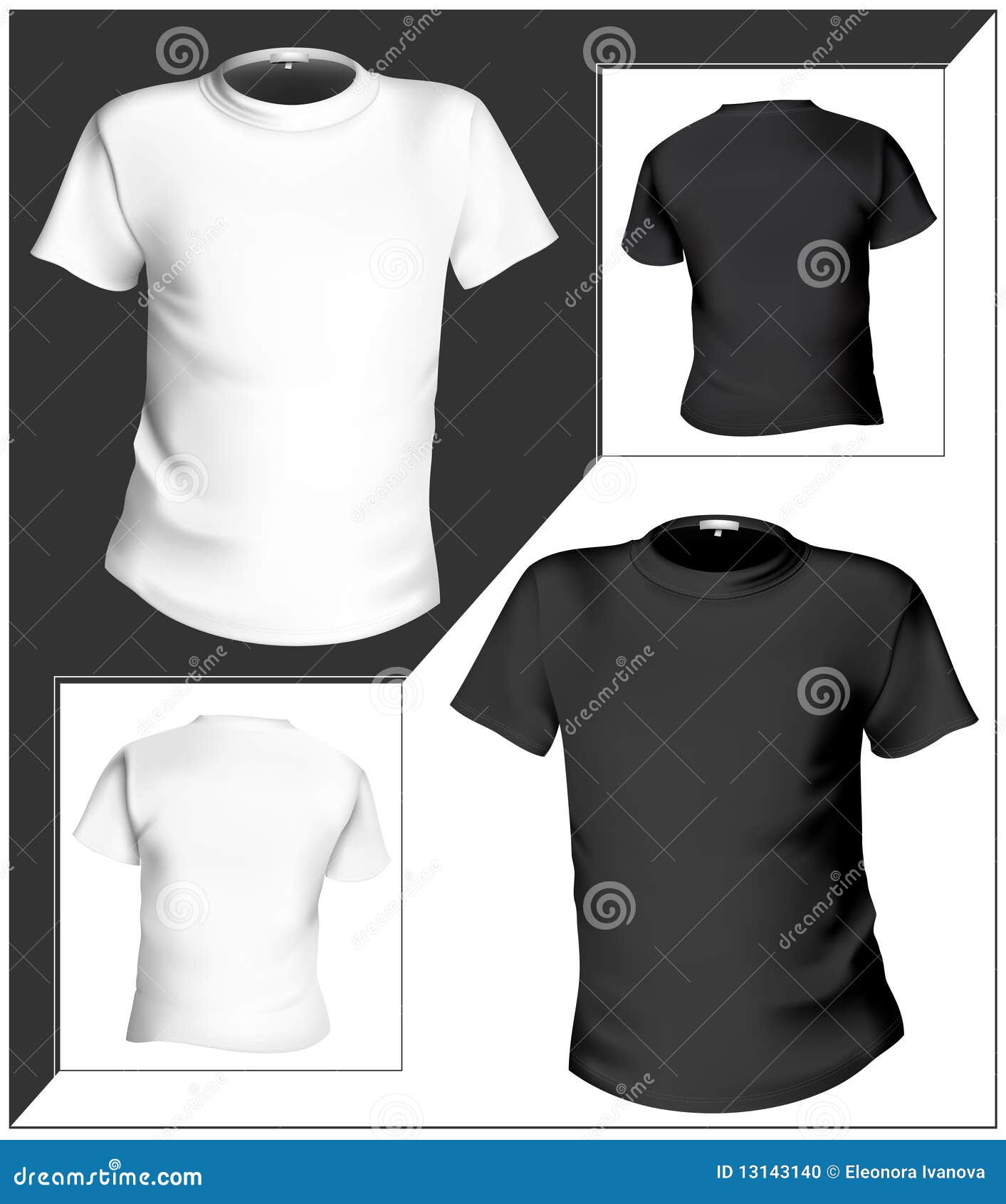 Download T-shirt Design Template (front & Back). Black And Stock ...