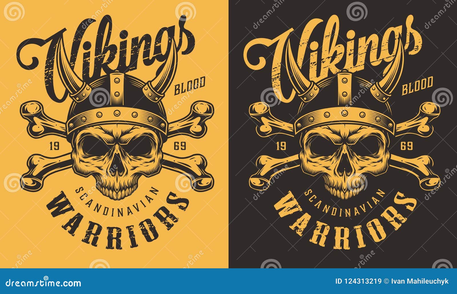 Download T-Shirt Druck Mit Wikinger-Kopf Vektor Abbildung ...