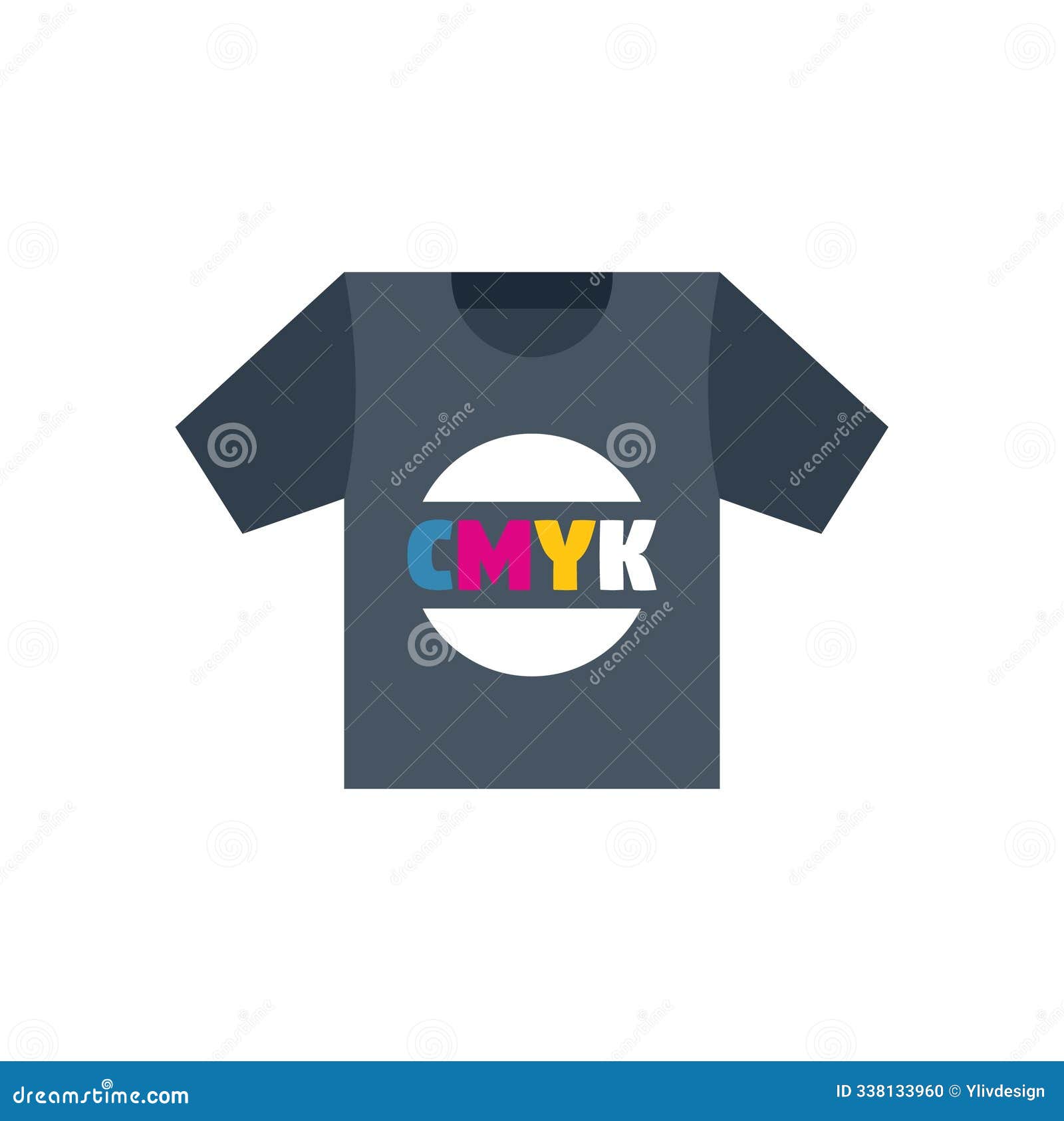 t shirt showing cmyk color model printing process