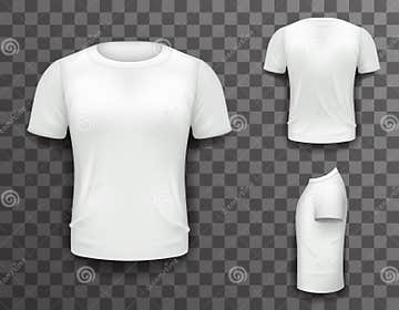 T-shirt Front Side Back View Template Realistic 3d Design Icon ...