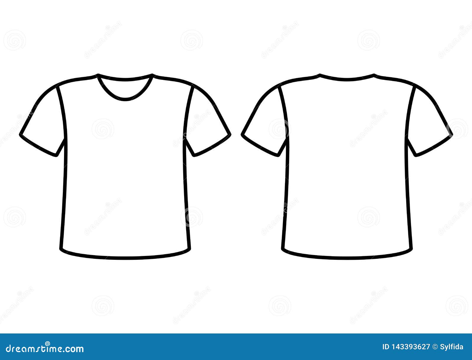 T-shirt. Front View, Rear View. Vector Illustration Stock Illustration ...