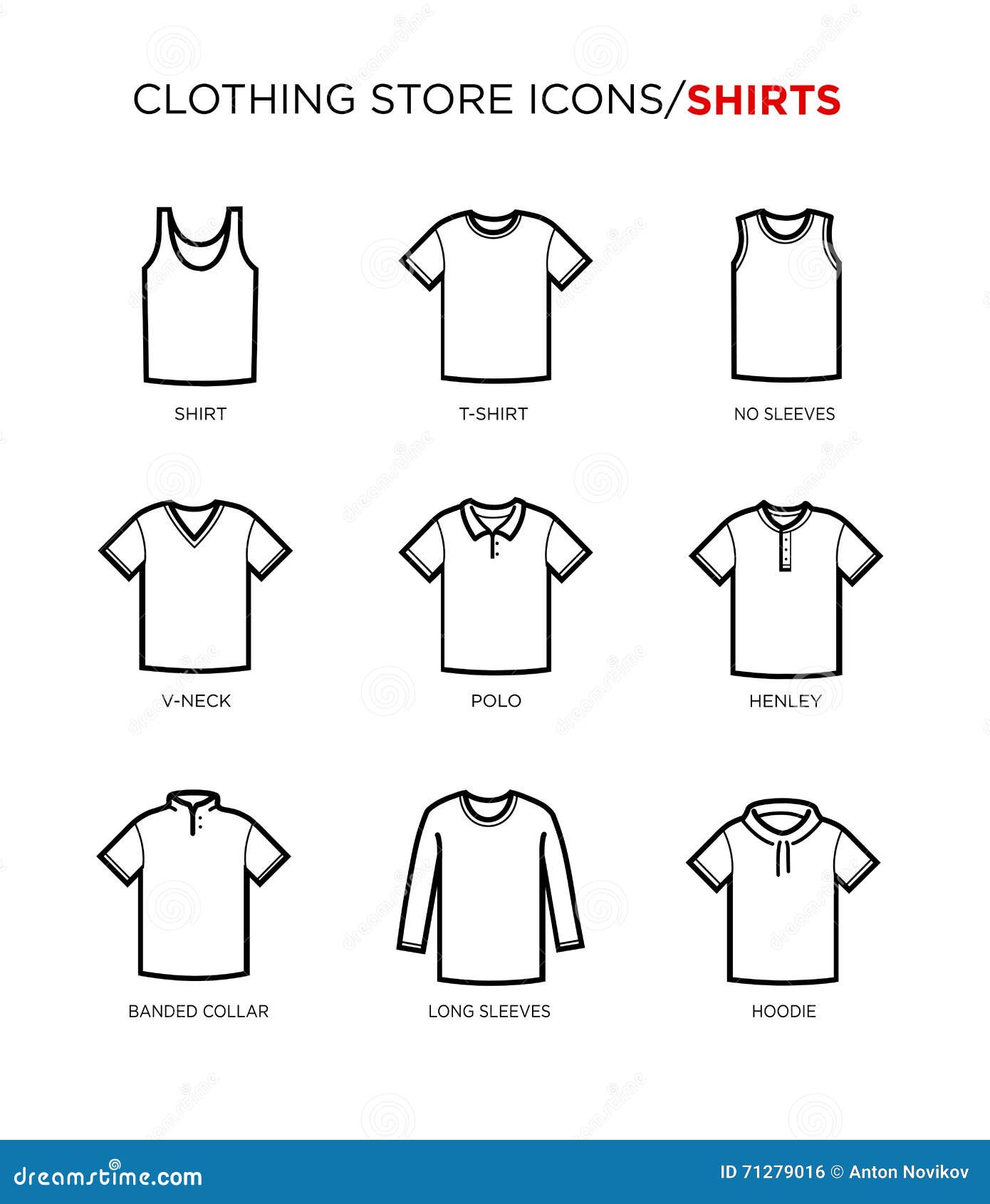 T shirt icon set. stock vector. Illustration of fitted - 71279016