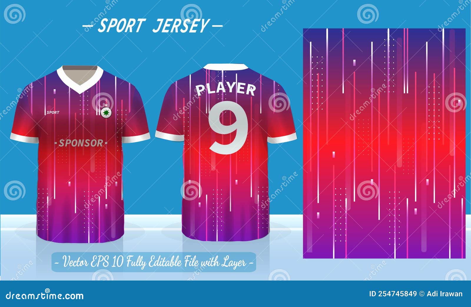 Polo T Shirt Sport Design Template For Soccer Jersey, Football Kit