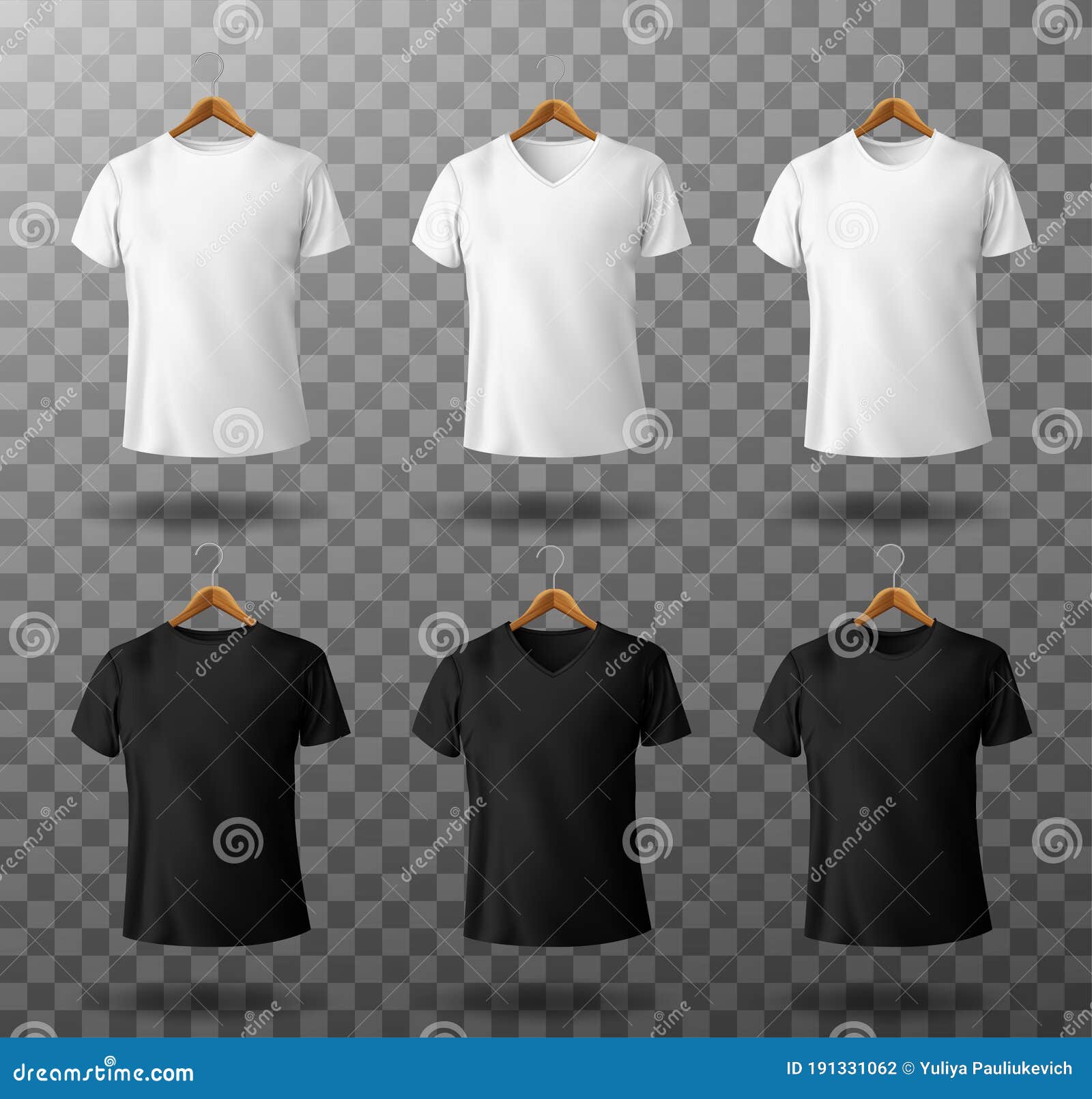 Download T-shirt Mockup Black And White Male T Shirts Set Stock Vector - Illustration of garment ...