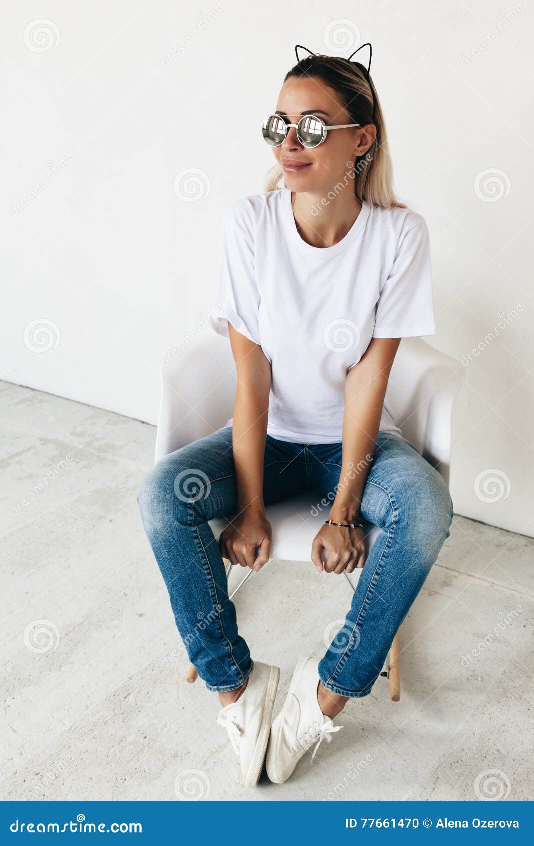 Download T-shirt mockup on model stock photo. Image of person ...