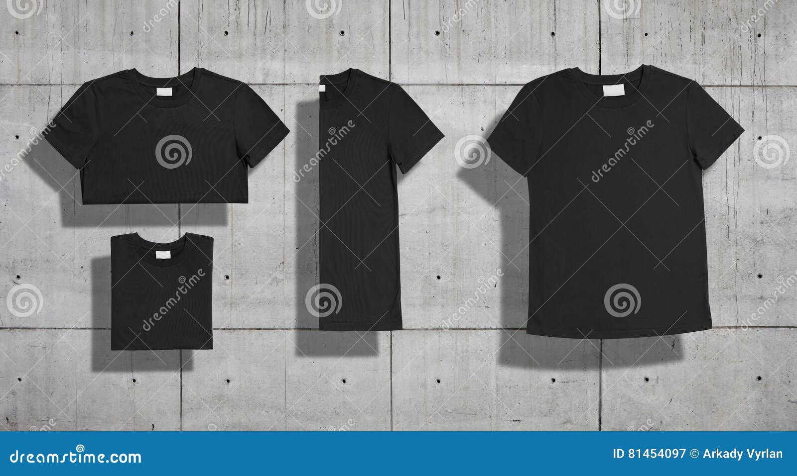 Download T-shirt mockup set stock image. Image of garment, back ...