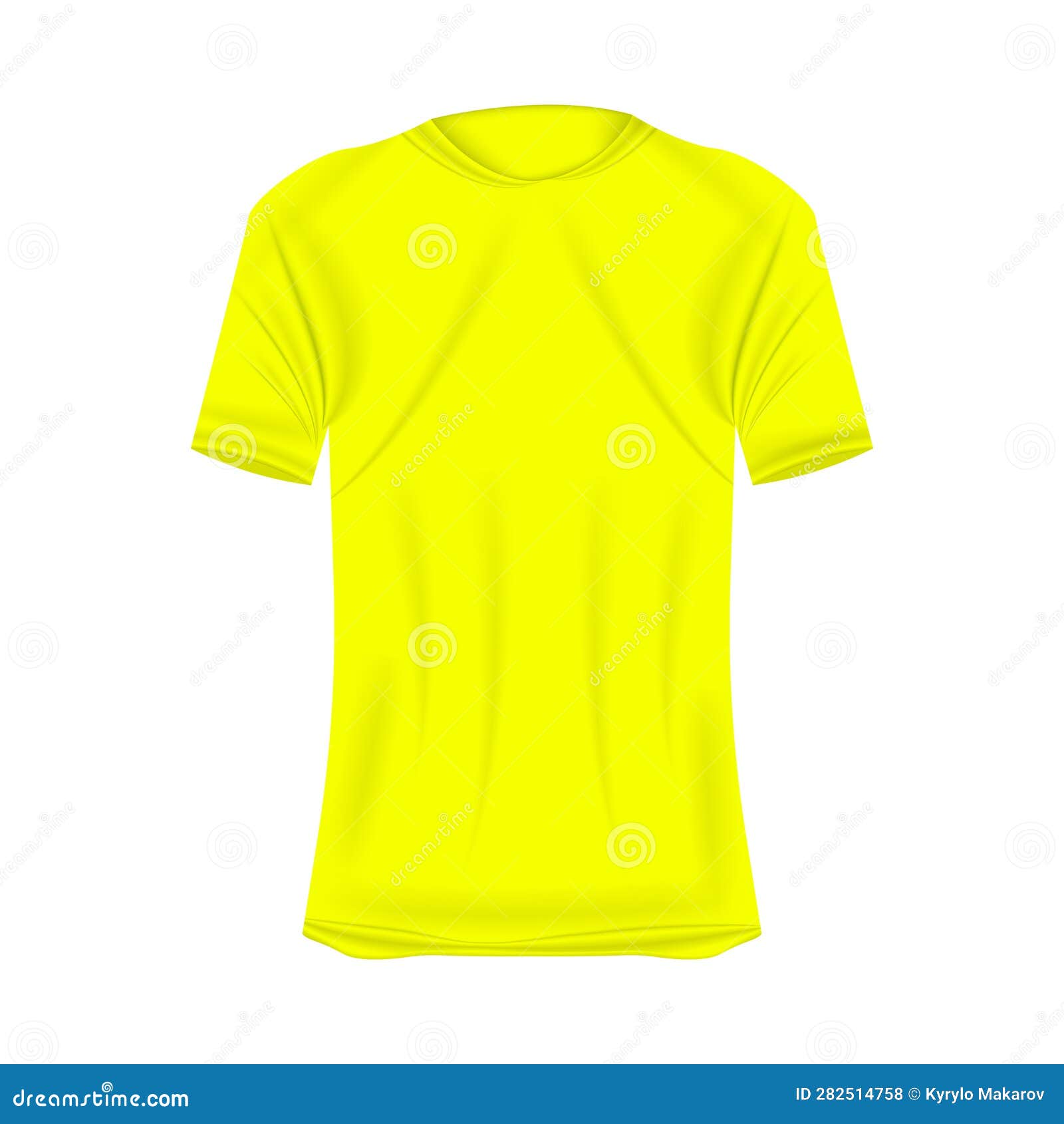T-shirt Mockup in Yellow Colors. Mockup of Realistic Shirt with Short ...