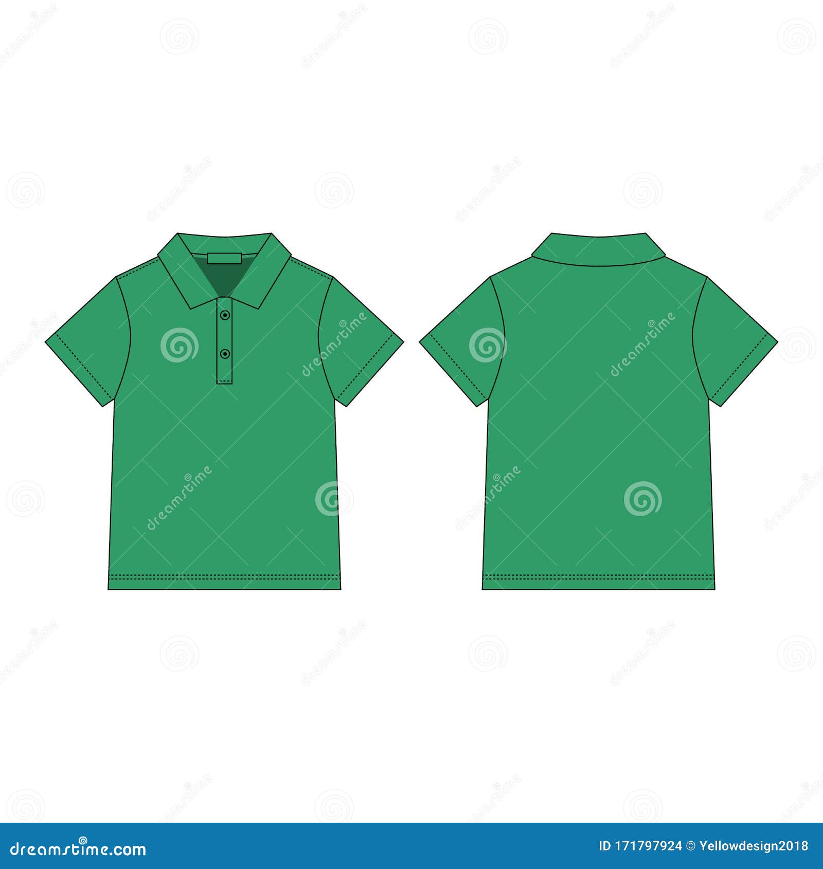 T-shirt Polo in Green Color Design Template. Classic Polo Shirt Stock ...