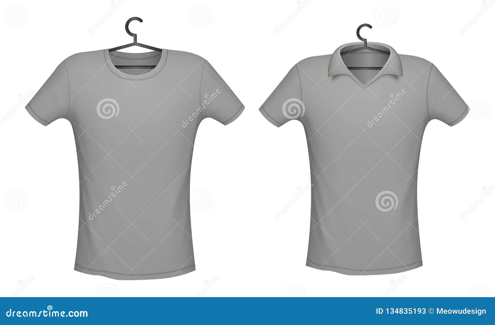 Download T-shirt And Polo Grey Color Mockup For Design Print Stock ...