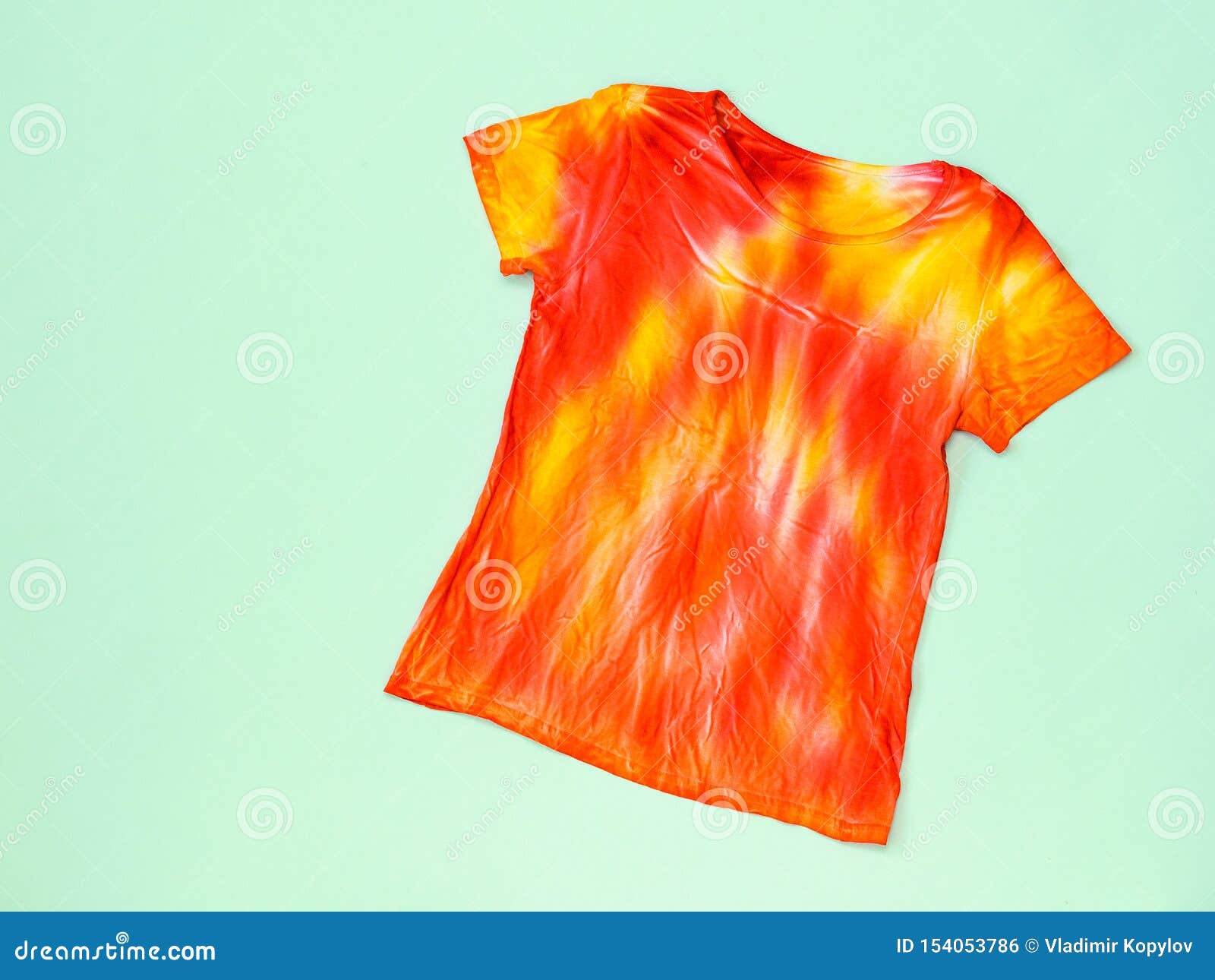 yellow and red tie dye shirt