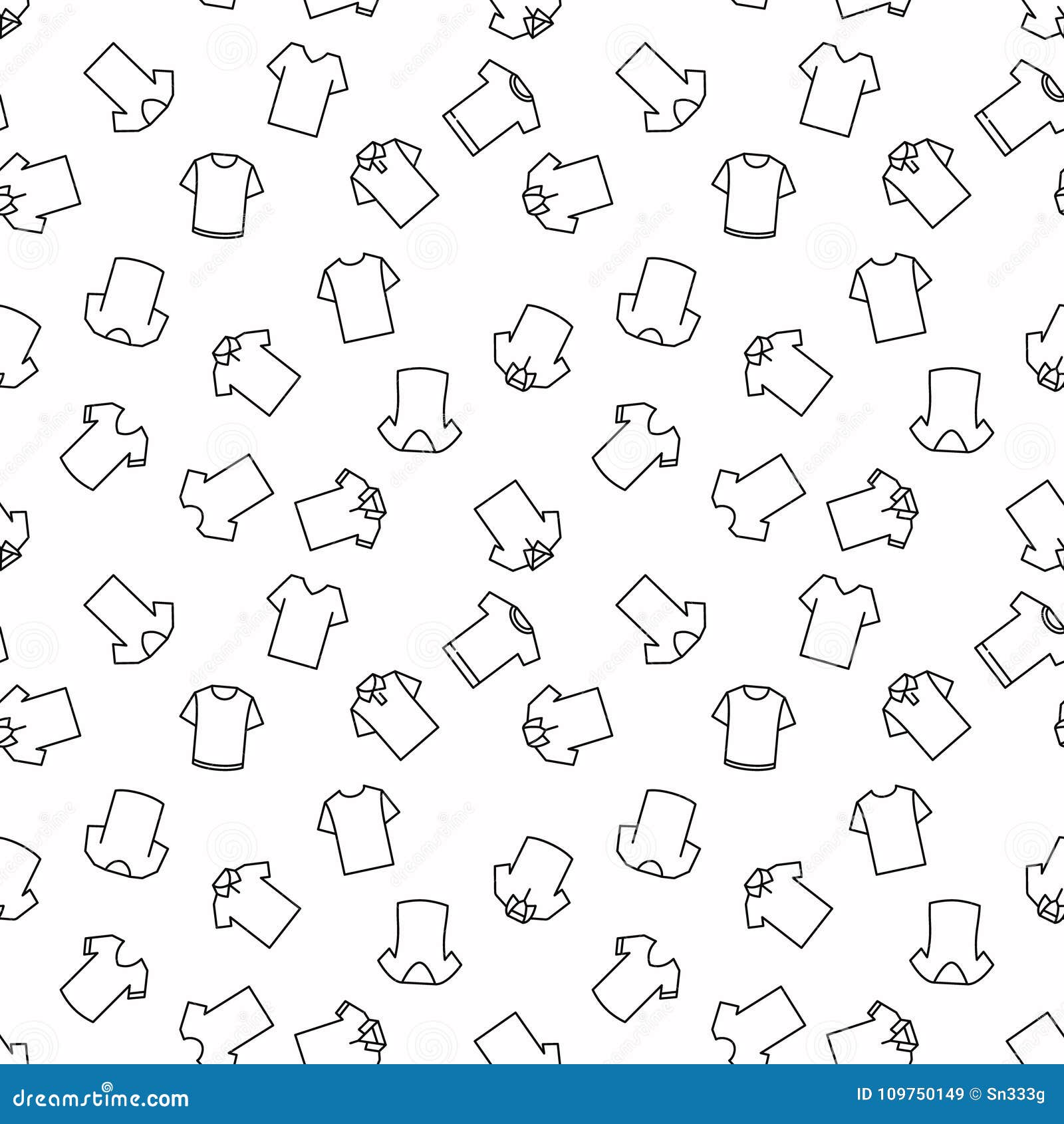 Download T-shirt Seamless Vector Pattern In Outline Style Stock ...