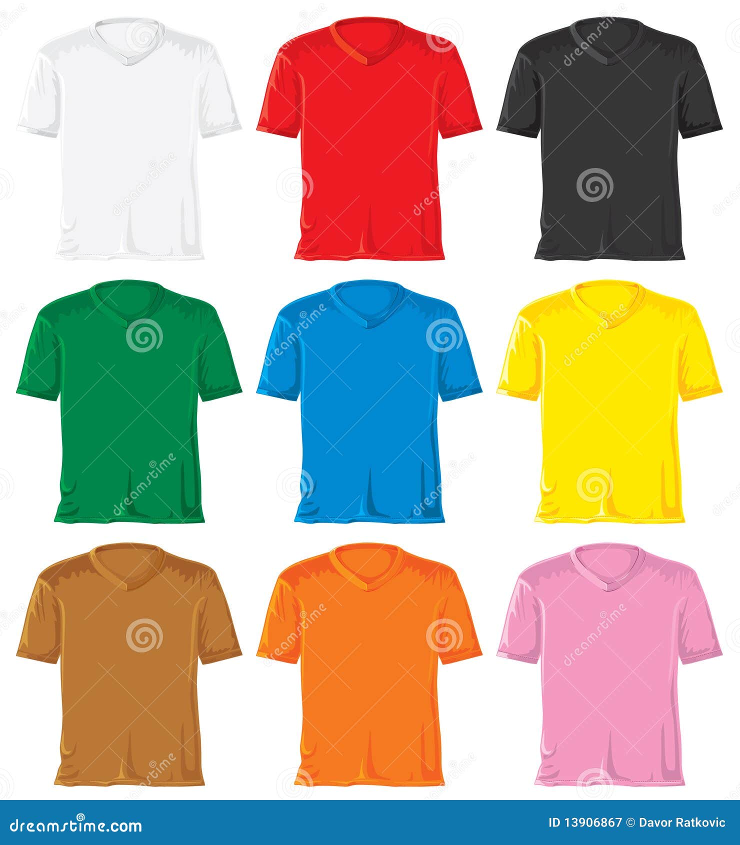 T Shirt Set with Triangle Collar Stock Illustration Illustration of