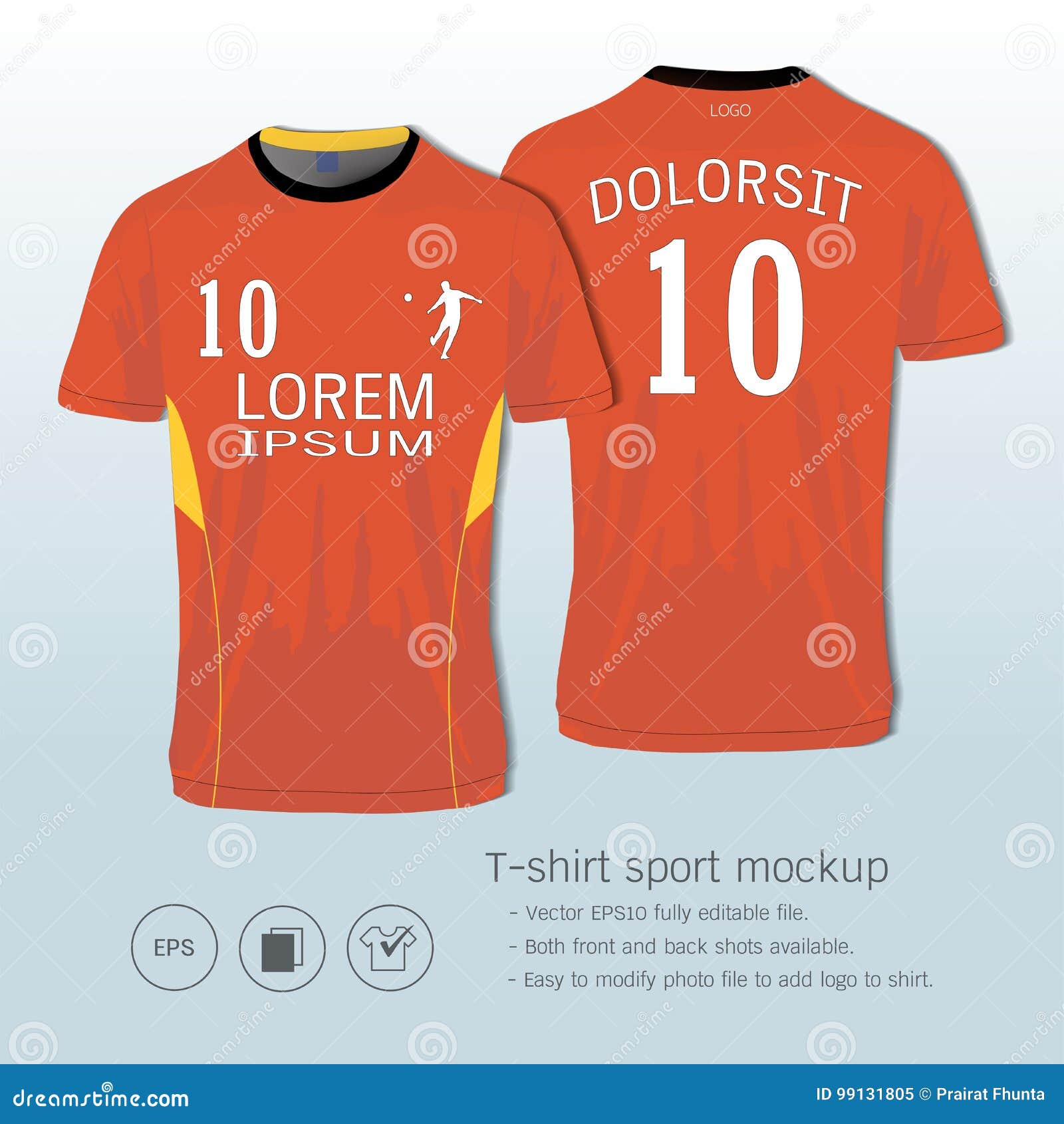 Download T-shirt Sport Design For Football Club, Front And Back ...