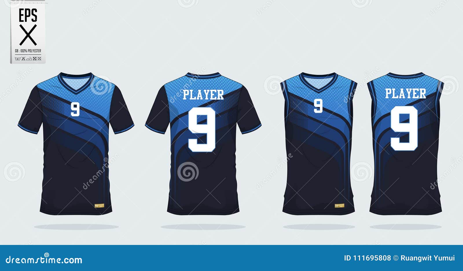 Download T Shirt Sport Design Template For Soccer Jersey Football Kit And Tank Top For Basketball Jersey Uniform In Front And Back View Stock Vector Illustration Of Sleeveless Clothe 111695808