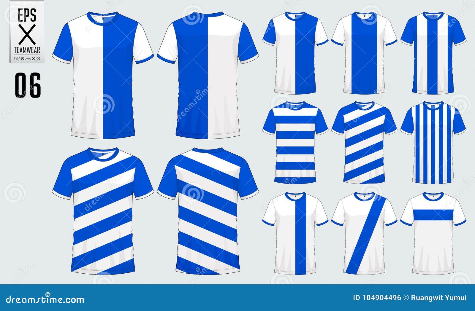 Blue Shirt Sport Design Template Soccer Jersey Football Kit Tank