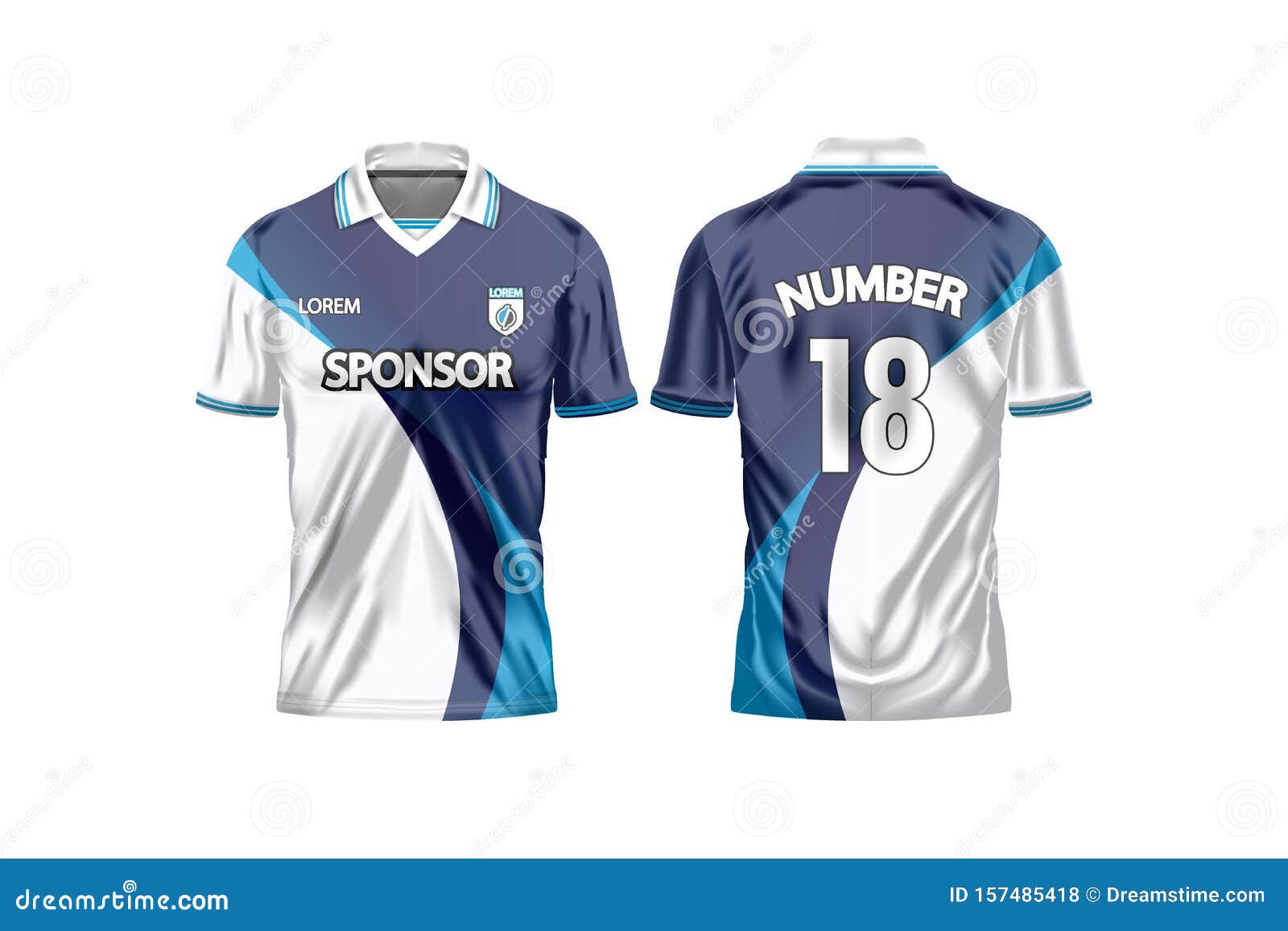 Soccer Jersey Template For Football Club Or Sportswear Uniforms