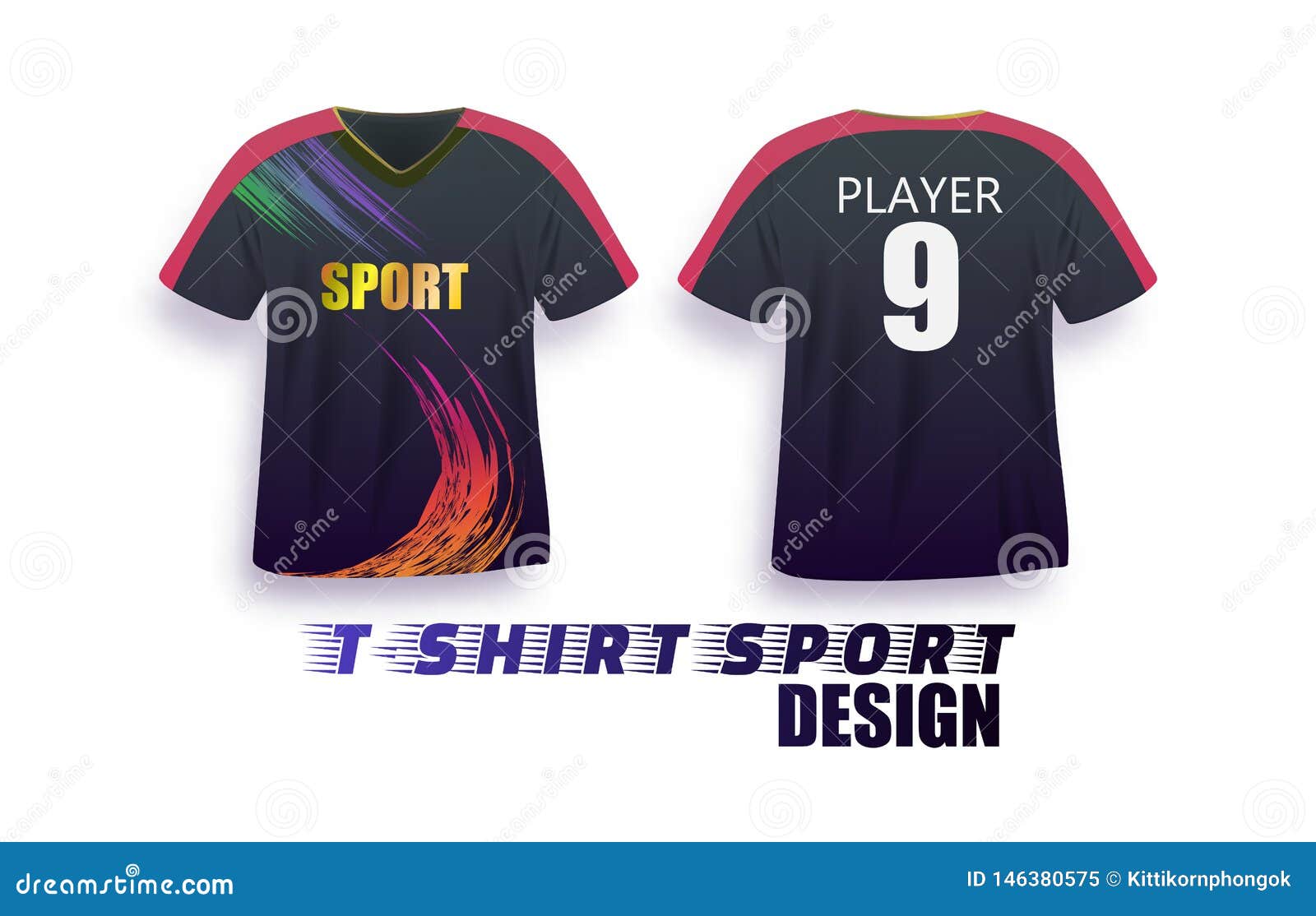 Download T-shirt Sport V-neck Design Template, Soccer Jersey Mockup ...