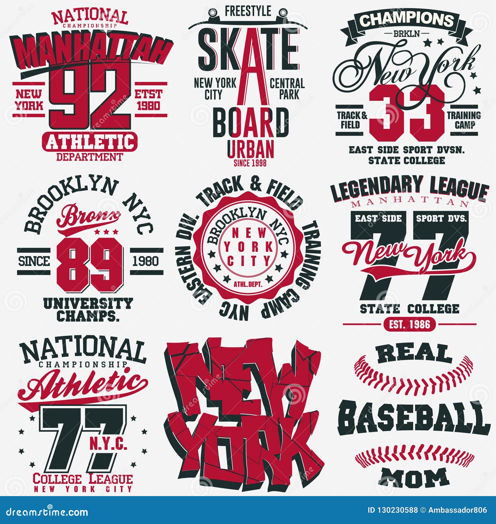 t-shirt stamp graphic set. sport wear typography emblem