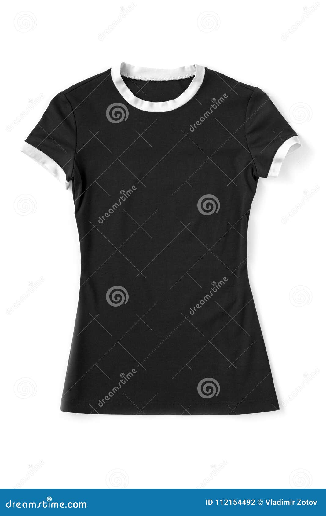 Download Black T-shirt Mockup On White Background Stock Photo ...