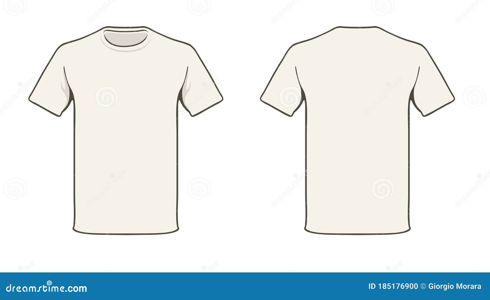 Ecru Blank T-shirt Vector Template Stock Vector - Illustration of ...