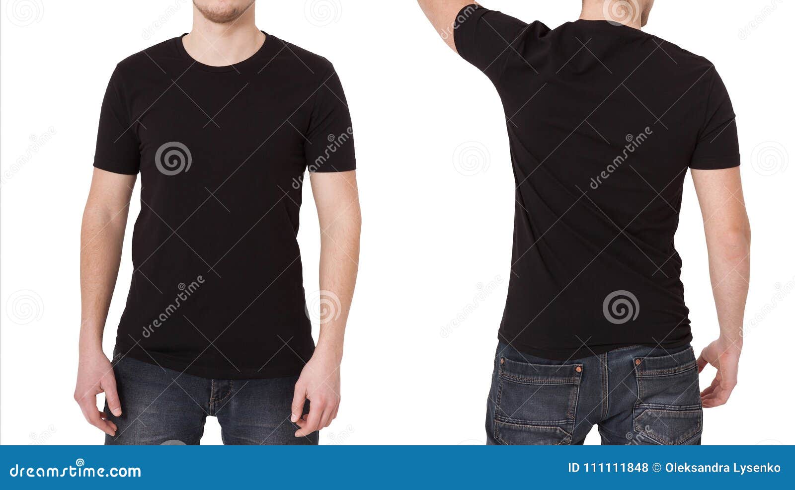 Download T-shirt Template. Front And Back View. Mock Up Isolated On ...