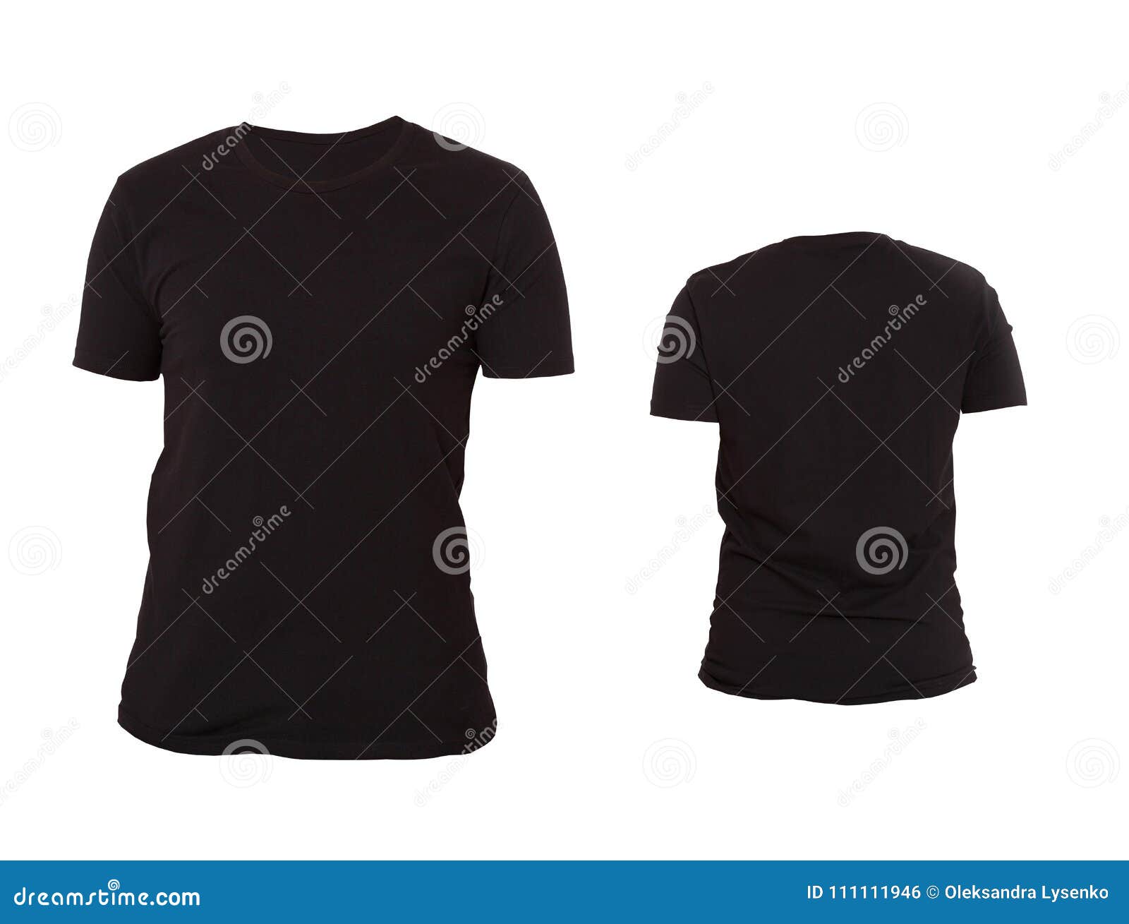 T Shirt Template Front And Back View Mock Up Isolated On White