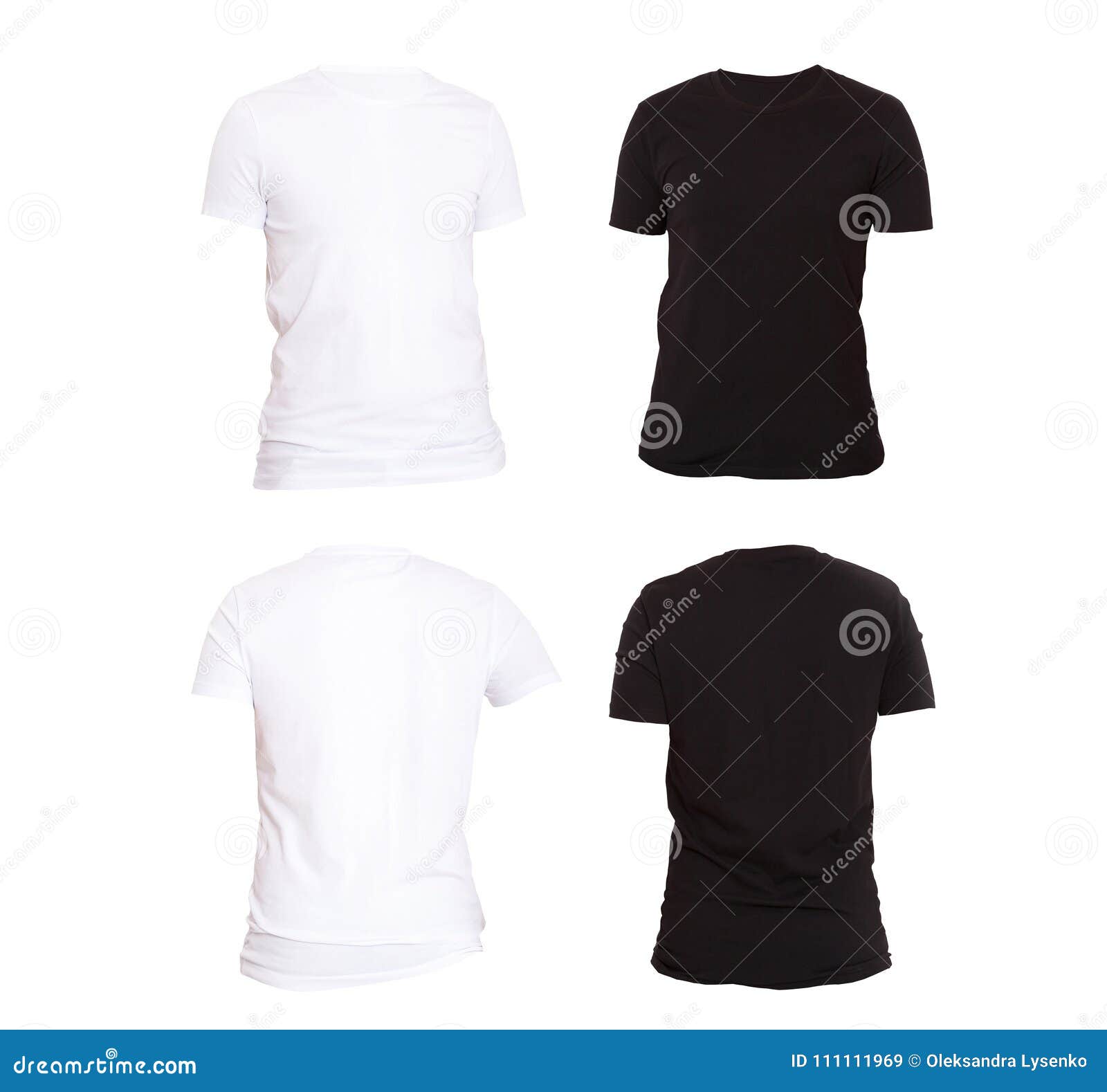 Download T-shirt Template. Front And Back View. Mock Up Isolated On ...