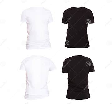 T-shirt Template. Front and Back View. Mock Up Isolated on White ...