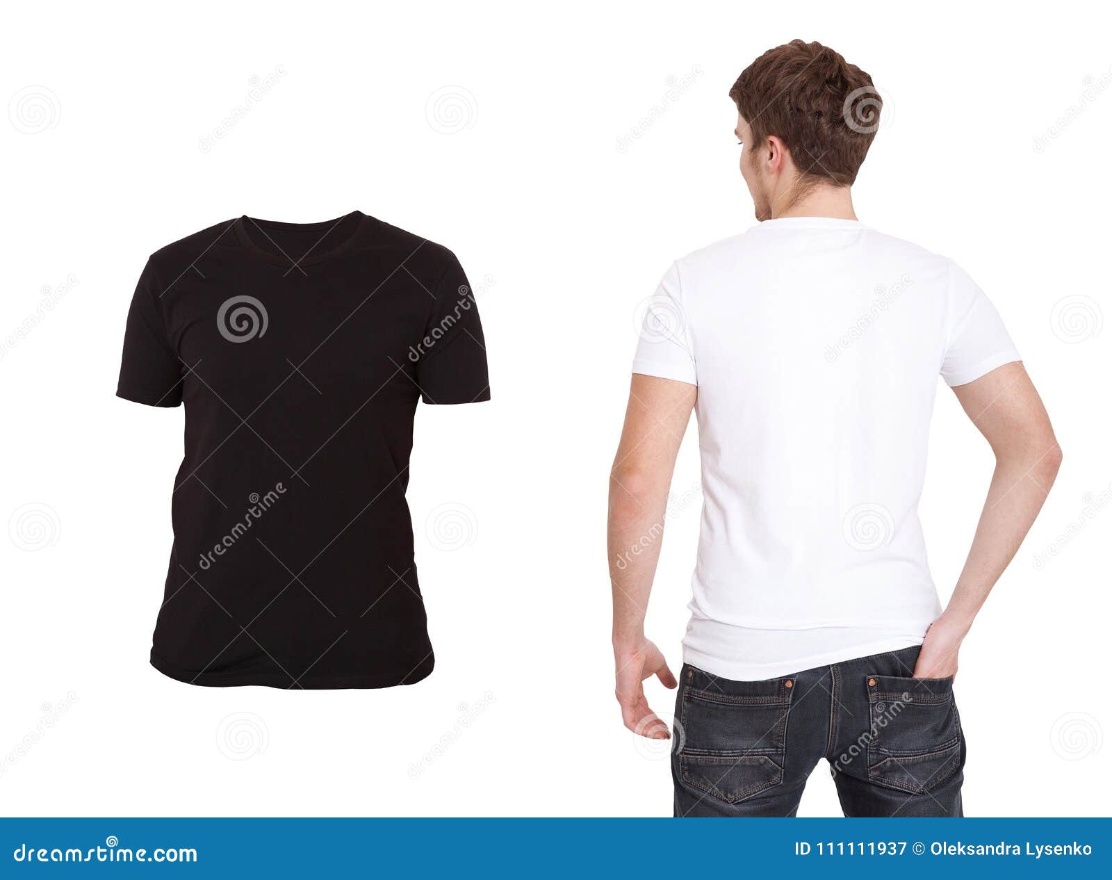 Download T-shirt Template. Front And Back View. Mock Up Isolated On ...