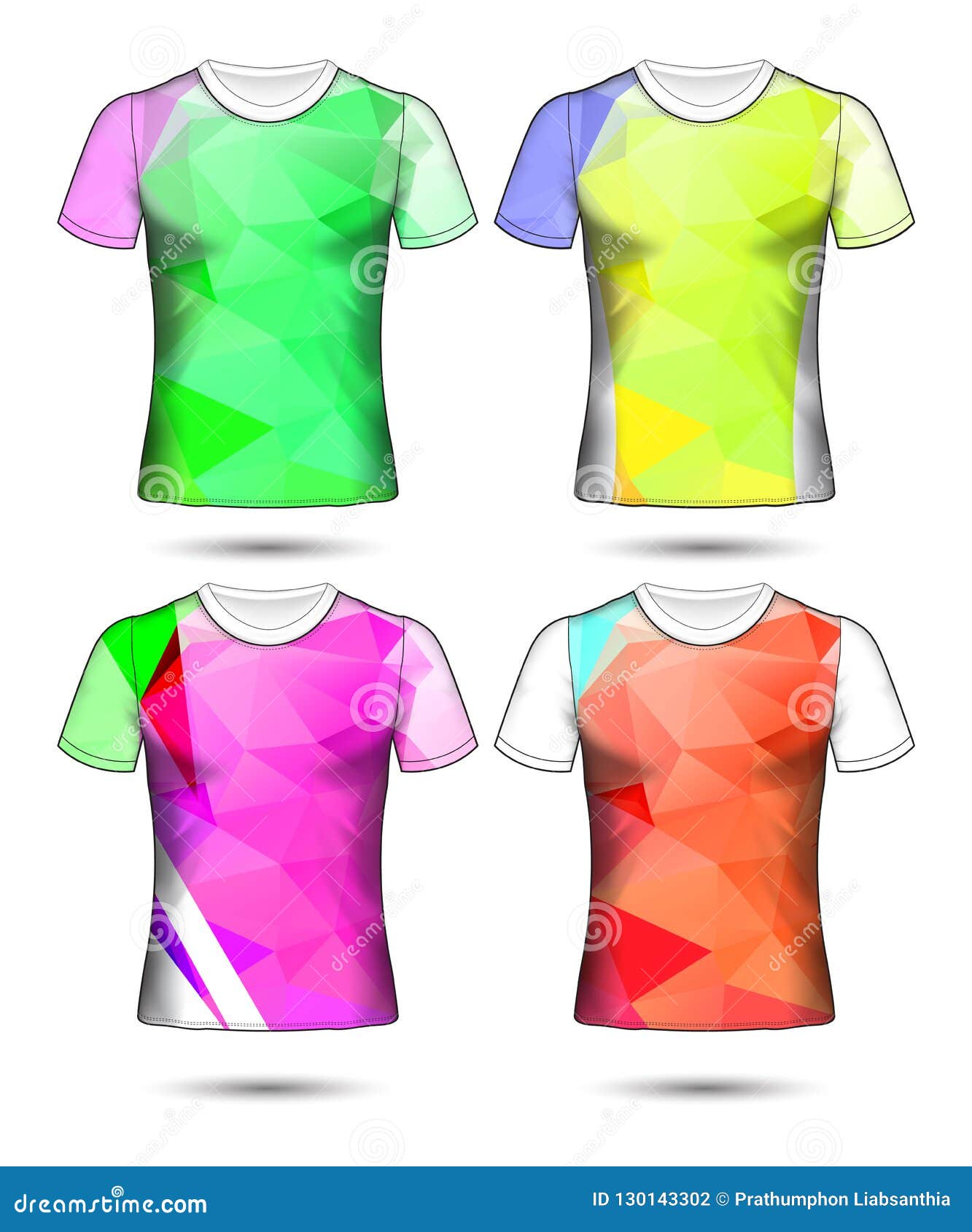 T-shirt Templates Abstract Geometric Collection of Different Co Stock ...