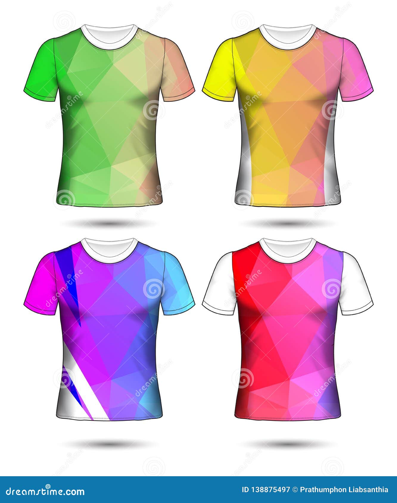 T-shirt Templates Abstract Geometric Collection of Different Colors ...