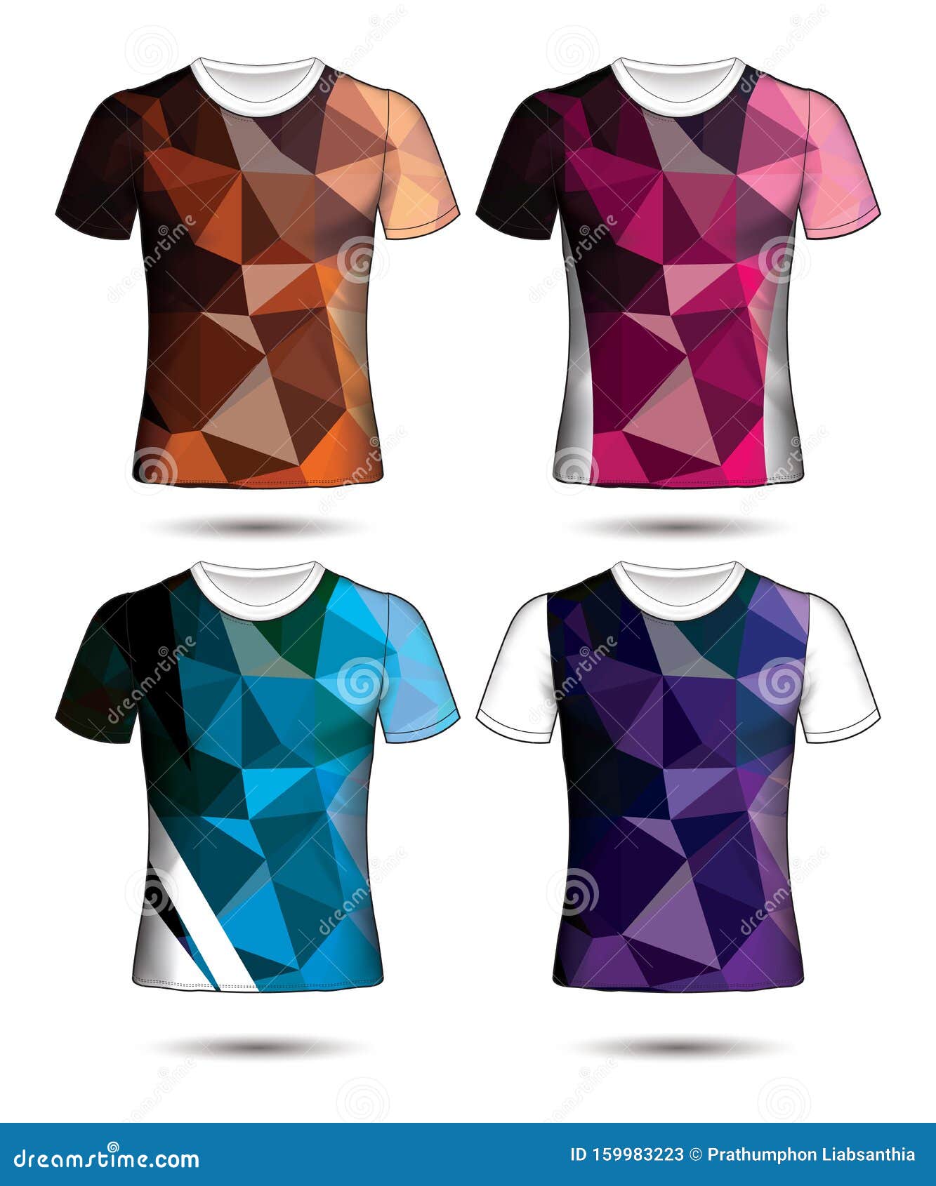 T-shirt Templates Abstract Geometric Collection of Different Colors ...