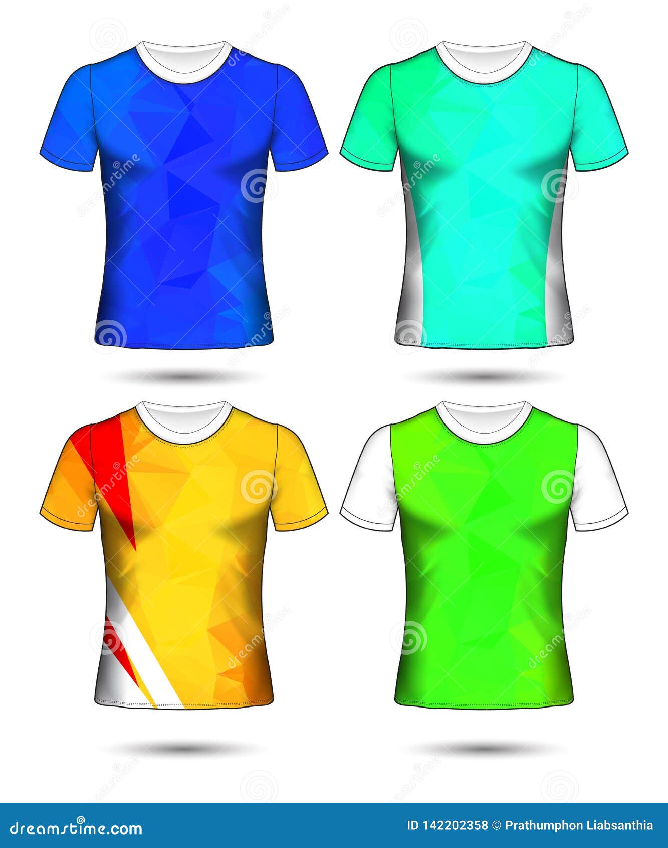 T-shirt Templates Abstract Geometric Collection of Different Colors ...