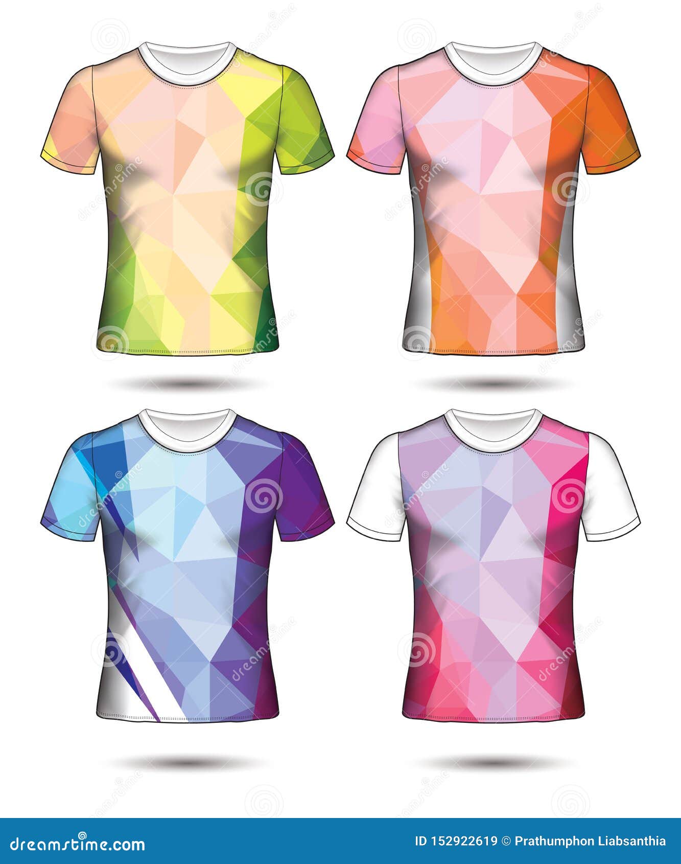 T-shirt Templates Abstract Geometric Collection of Different Colors ...