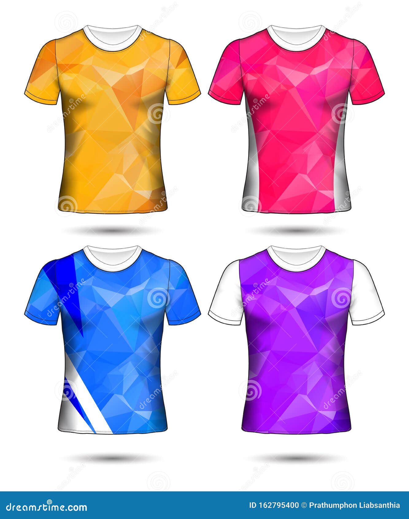 T-shirt Templates Abstract Geometric Collection of Different Colors ...