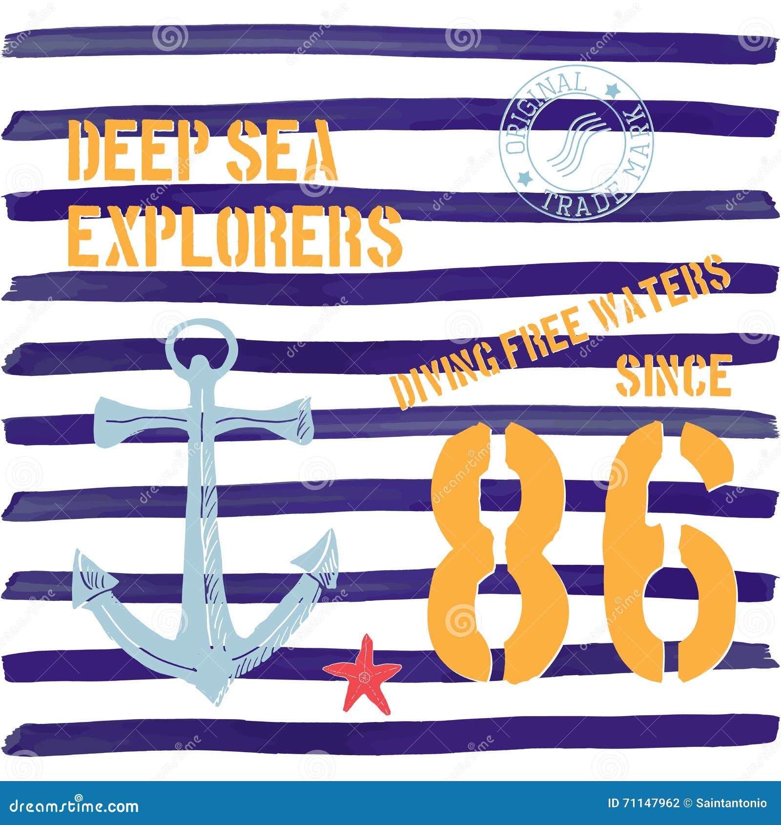 t-shirt typography , deep sea explorers printing graphics, typographic  , navy, diving water text, graphic