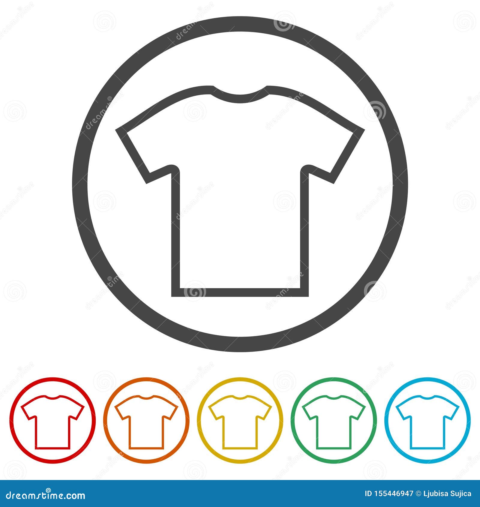 t-shirt  icon,  blank tshirt icon , 6 colors included