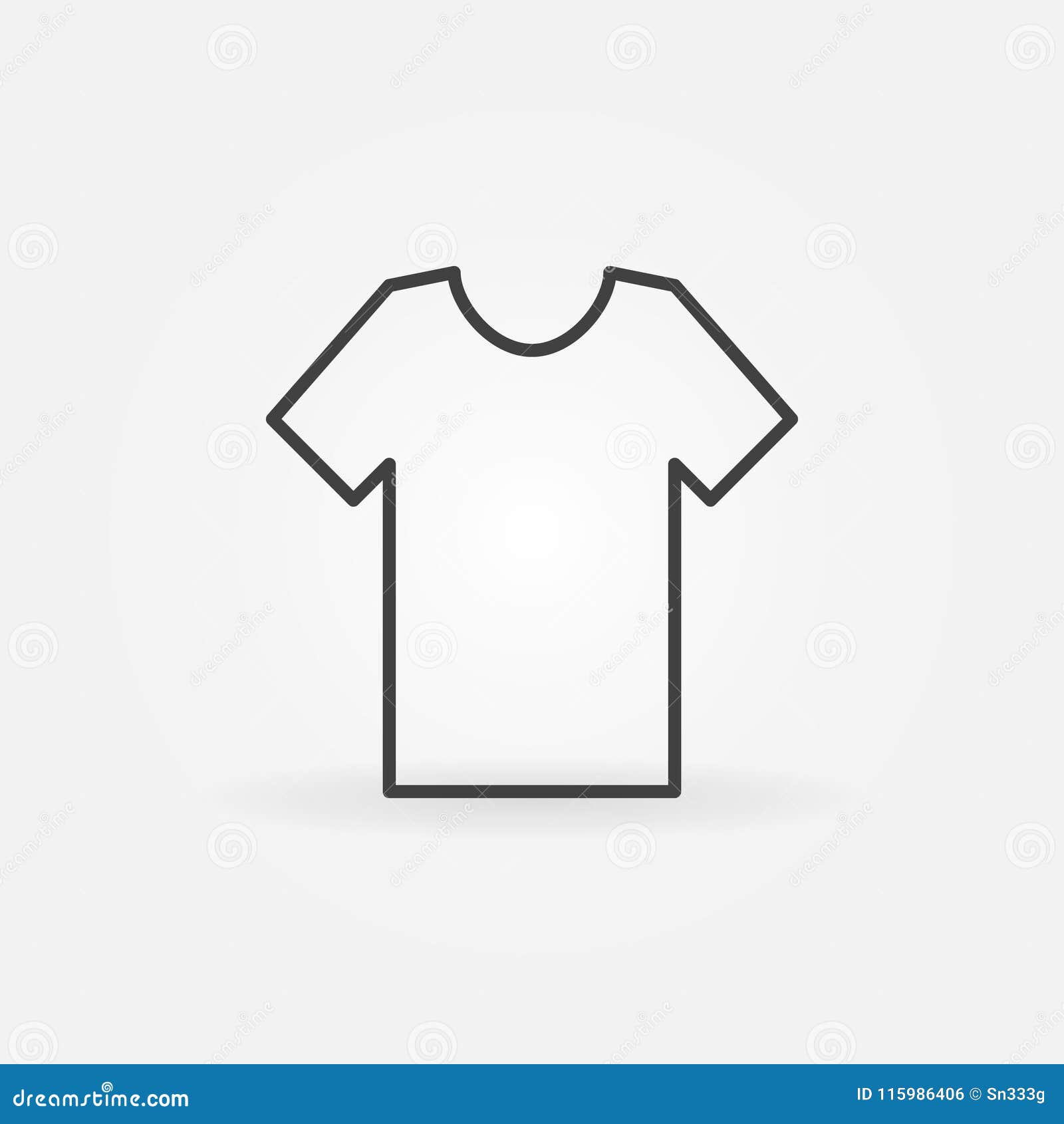 Tshirt Vector Icon in Thin Line Style Stock Vector Illustration of