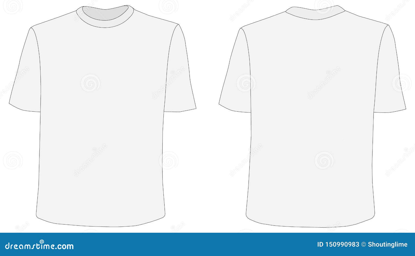Download T-shirt Vector Mockup, Front And Back Sides Stock Vector - Illustration of male, fabric: 150990983
