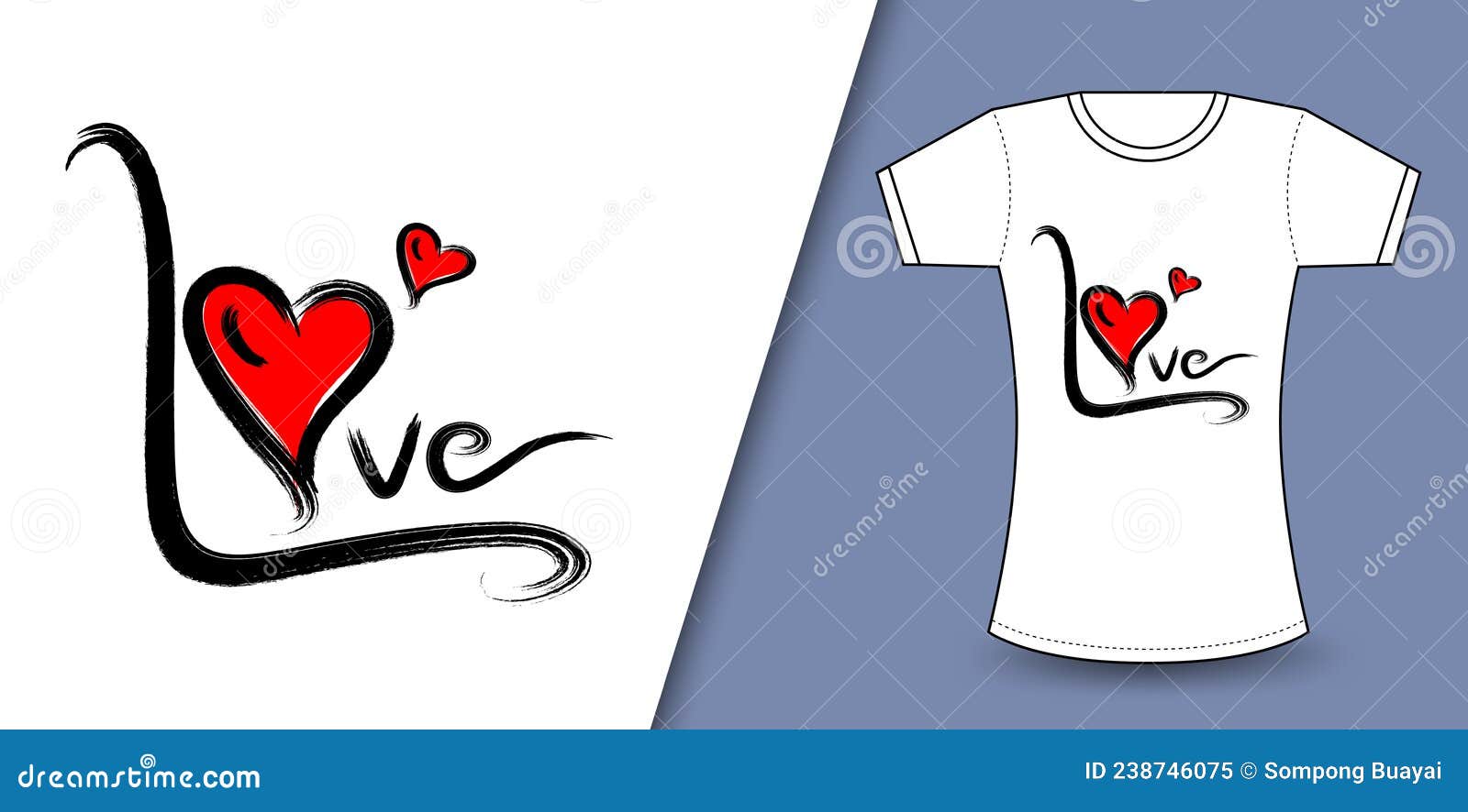 Love Logo for Valentine`day and Red Heart Vector Illustration, T Shirt  Design for Happy Valentine`s Day Template, Clothing Print Stock Vector -  Illustration of female, print: 238746075